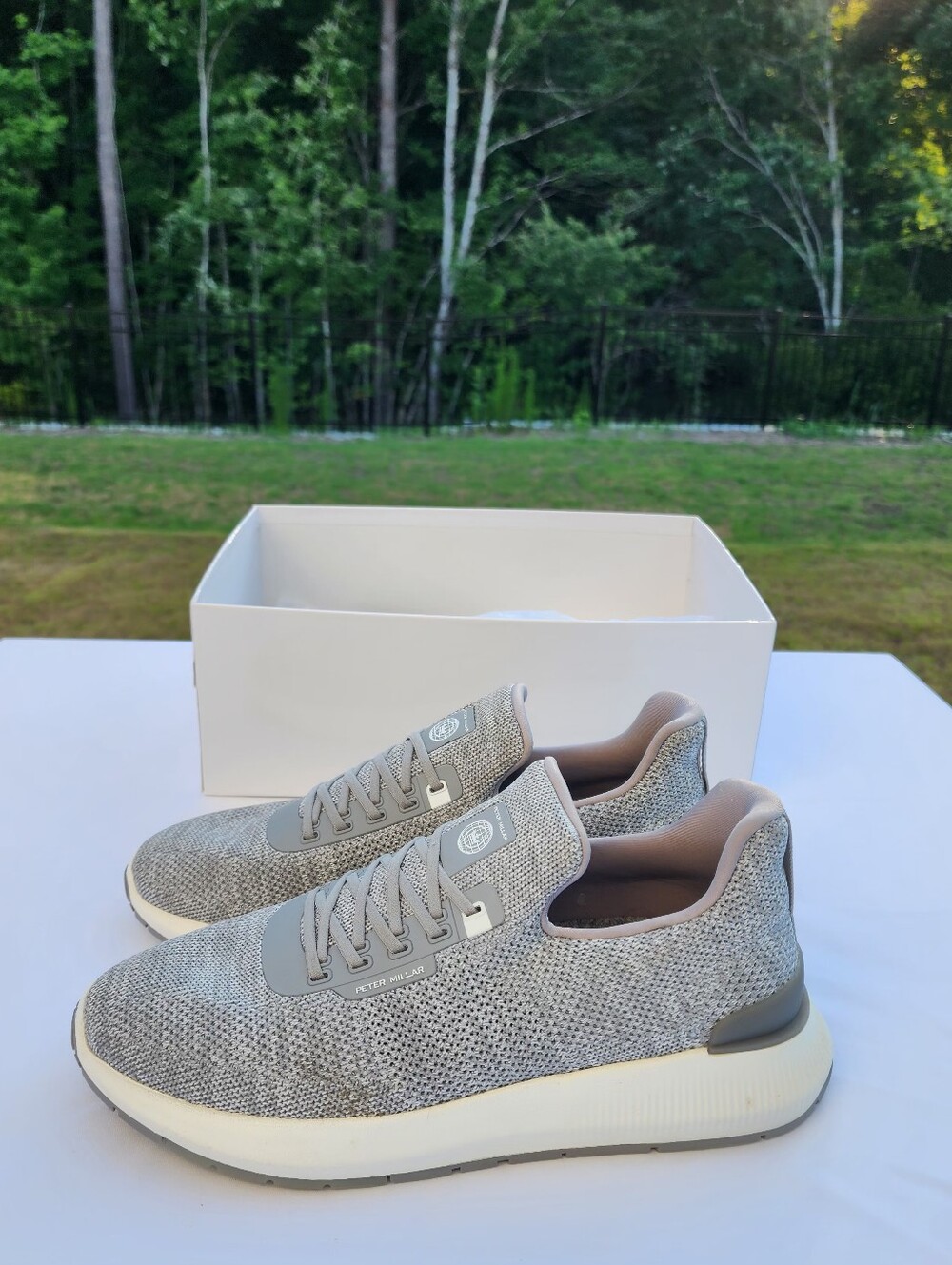 Peter Millar Hyperlight Apollo Gray Knit Slip On Sneakers Mens Size US 8.5 - Picture 8 of 13